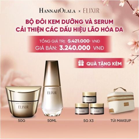  COMBO SERUM KÍCH HOẠT TRẺ HÓA LÀN DA EIS THE SERUM AA 50ML & KEM DƯỠNG CẢI THIỆN CHẢY XỆ NGĂN NGỪA LÃO HÓA ELIXIR TOTAL V FIRMING CREAM 50G - DEAL 13 - A2049 