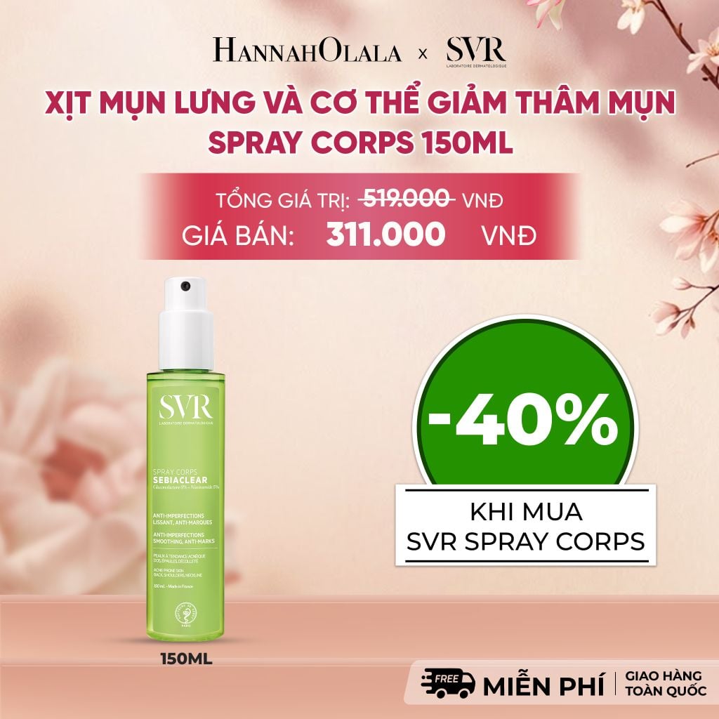  XỊT MỤN LƯNG VÀ CƠ THỂ GIẢM THÂM MỤN SPRAY CORPS 150ML - DEAL 11 - A493 