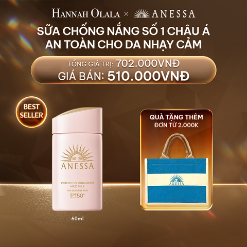  DEAL 14: SỮA CHỐNG NẮNG DƯỠNG DA DỊU NHẸ AN TOÀN CHO DA NHẠY CẢM VÀ TRẺ EM ANESSA MILD MILK SPF50+ PA++++ 60ML 