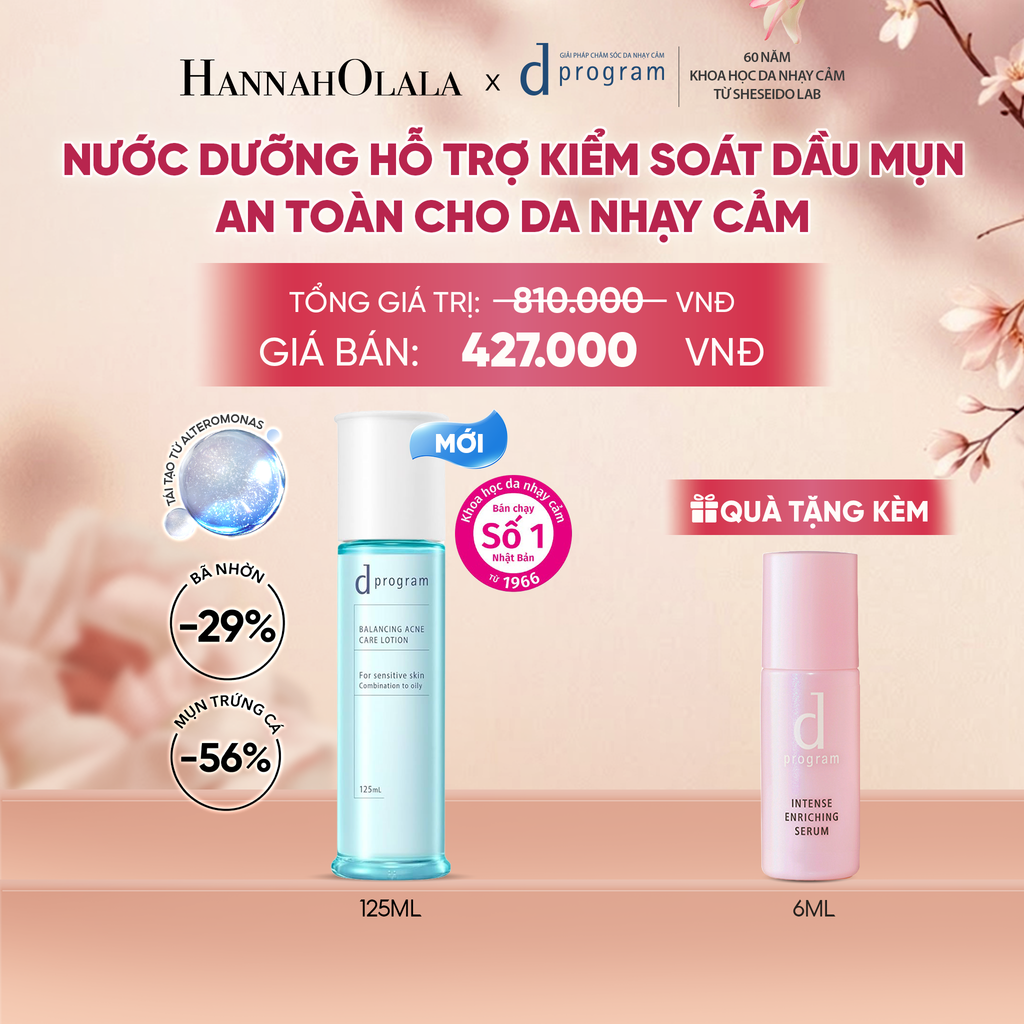  [MỚI] NƯỚC DƯỠNG ẨM KIỀM DẦU NGỪA MỤN CHO DA NHẠY CẢM DPROGRAM BALANCING ACNE CARE LOTION 125ML - DEAL 13 - A2235 