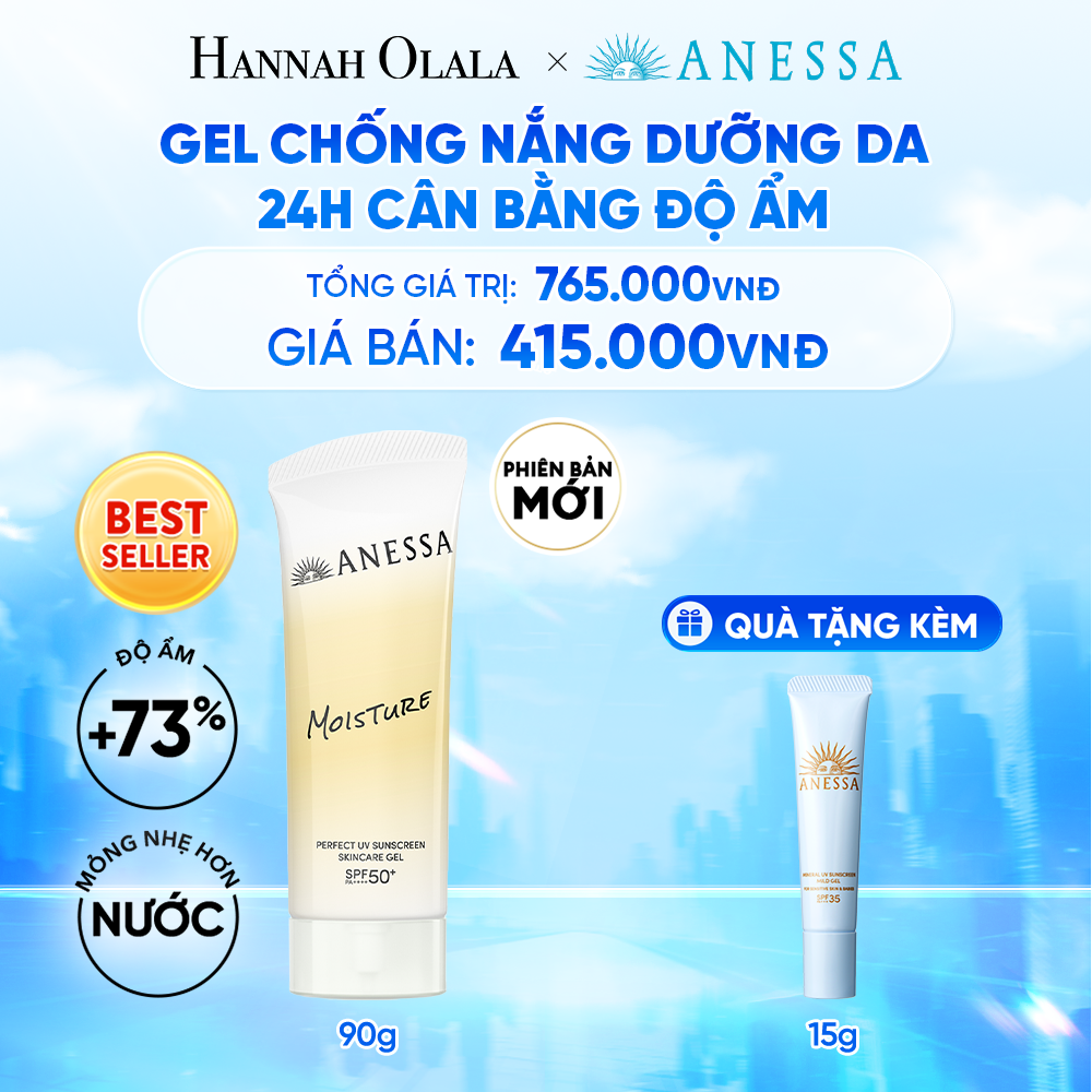  [PHIÊN BẢN MỚI] KEM CHỐNG NẮNG DẠNG GEL DƯỠNG ẨM ANESSA PERFECT UV SUNSCREEN SKINCARE GEL NB SPF50+ PA++++ 90G 