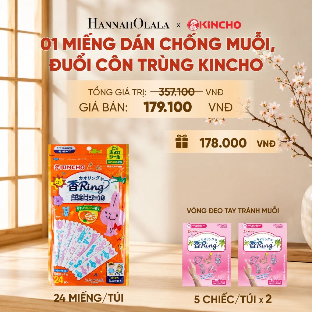  MIẾNG DÁN CHỐNG MUỖI, ĐUỔI CÔN TRÙNG KINCHO - B109 
