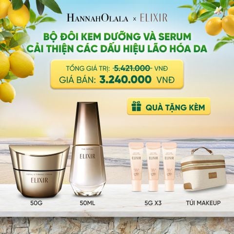  COMBO SERUM KÍCH HOẠT TRẺ HÓA LÀN DA EIS THE SERUM AA 50ML & KEM DƯỠNG CẢI THIỆN CHẢY XỆ NGĂN NGỪA LÃO HÓA ELIXIR TOTAL V FIRMING CREAM 50G - DEAL 13 - A1826 