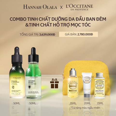  A13_DEAL 13: COMBO L'OCCITANE TINH CHẤT DƯỠNG DA ĐẦU BAN ĐÊM 50ML VÀ TINH CHẤT HỖ TRỢ MỌC TÓC 50ML 