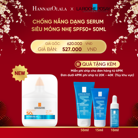  A1635_DEAL 13: [MỚI] CHỐNG NẮNG DẠNG SERUM SIÊU MỎNG NHẸ KIỀM DẦU 16H CẤP ẨM 24H CHỐNG BỤI MỊN ANTHELIOS UVAIR SPF50+ 50ML 