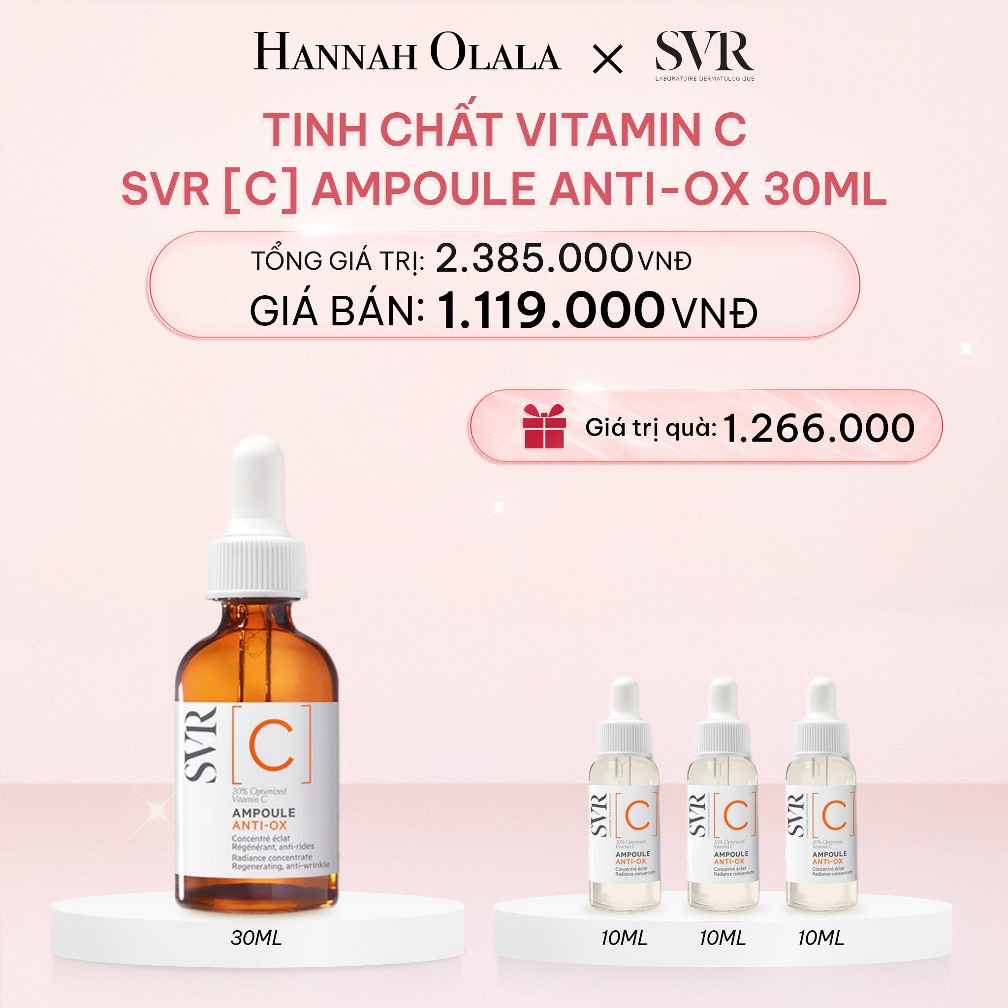  E894_DEAL 13: TINH CHẤT VITAMIN C DƯỠNG SÁNG DA, CHỐNG NHĂN SVR [C] AMPOULE ANTI-OX 30ML 