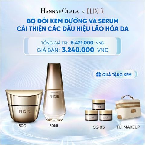  COMBO SERUM KÍCH HOẠT TRẺ HÓA LÀN DA EIS THE SERUM AA 50ML & KEM DƯỠNG CẢI THIỆN CHẢY XỆ NGĂN NGỪA LÃO HÓA ELIXIR TOTAL V FIRMING CREAM 50G - DEAL 13 - C67 