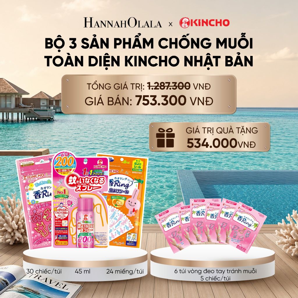  [FLASH DEAL 16]: BỘ 3 SẢN PHẨM CHỐNG MUỖI TOÀN DIỆN KINCHO NHẬT BẢN_ A1335_ D857 