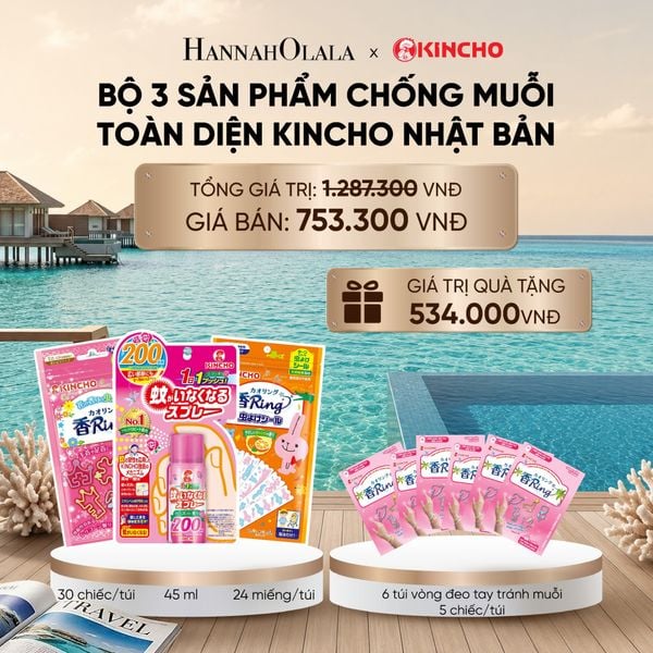  [FLASH DEAL 16]: BỘ 3 SẢN PHẨM CHỐNG MUỖI TOÀN DIỆN KINCHO NHẬT BẢN_ A1335_ D857 