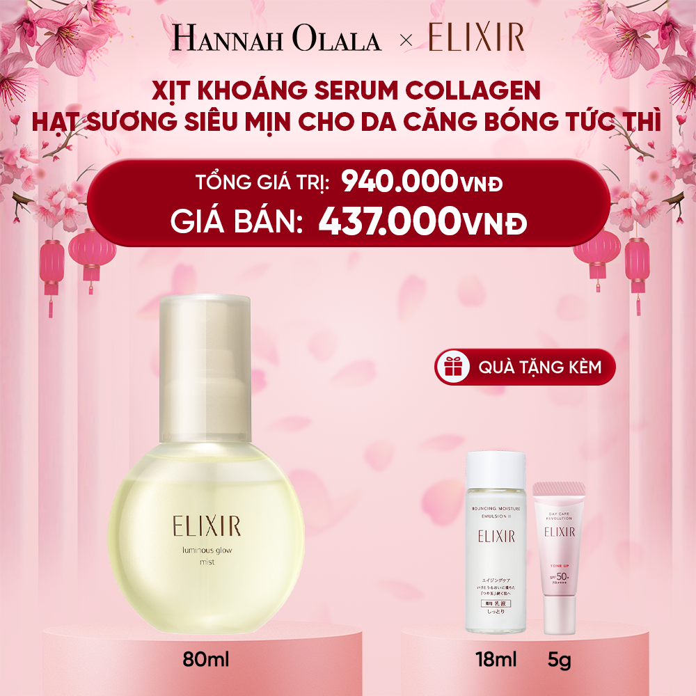  DEAL 13: XỊT KHOÁNG DƯỠNG ẨM TỨC THÌ ELIXIR SUPERIEUR LUMINOUS GLOW MIST 80ML 