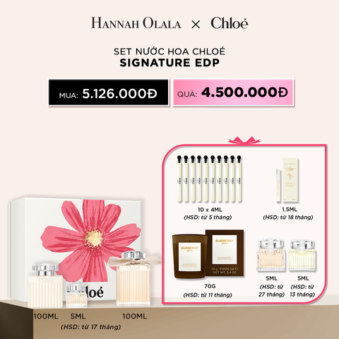  DEAL 13: SET NƯỚC HOA CHLOE SIGNATURE EDP 100 ML + 100 ML + 5ML - (HSD TỪ 17 THÁNG) 