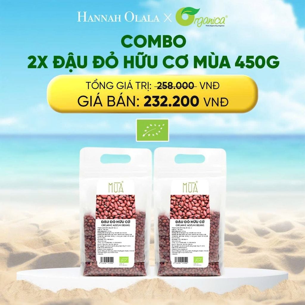  DEAL 13: COMBO 2 X ĐẬU ĐỎ HỮU CƠ MÙA 450G 