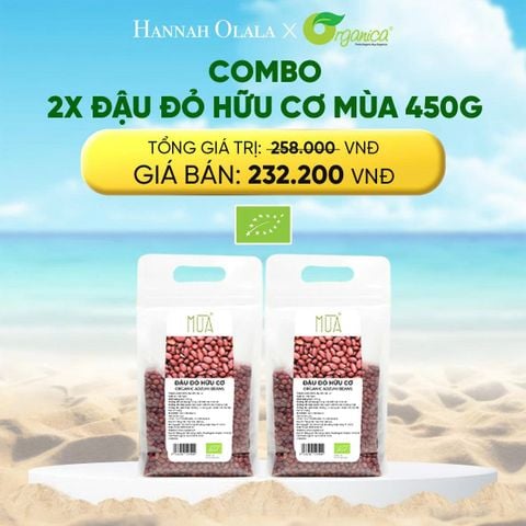  DEAL 13: COMBO 2 X ĐẬU ĐỎ HỮU CƠ MÙA 450G 
