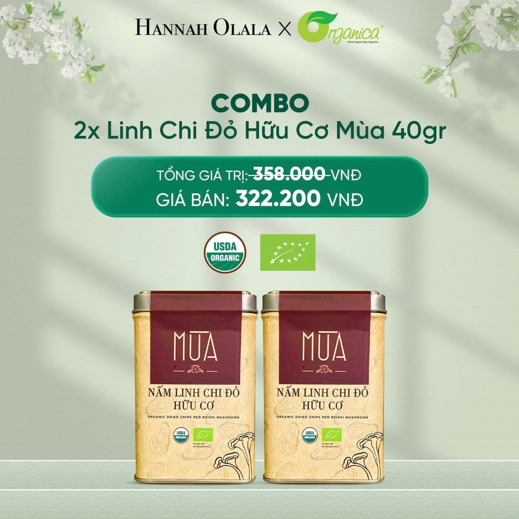  DEAL 13: COMBO 2X LINH CHI ĐỎ HỮU CƠ MÙA 40GR 