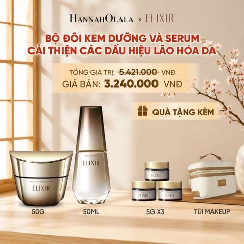  COMBO SERUM KÍCH HOẠT TRẺ HÓA LÀN DA EIS THE SERUM AA 50ML & KEM DƯỠNG CẢI THIỆN CHẢY XỆ NGĂN NGỪA LÃO HÓA ELIXIR TOTAL V FIRMING CREAM 50G - DEAL 13 