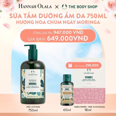  A863_DEAL 13: SỮA TẮM DƯỠNG ẨM DA HƯƠNG HOA CHÙM NGÂY MORINGA SHOWER GEL 750ML 