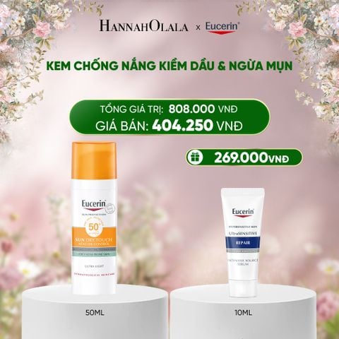  DEAL 13: GEL CHỐNG NẮNG GIÚP HỖ TRỢ GIẢM BÓNG NHỜN EUCERIN SUN DRY TOUCH OIL CONTROL FACE SPF50+ 50ML 