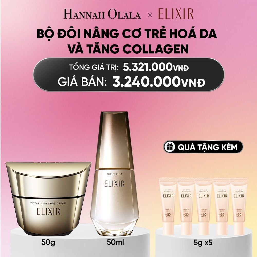  COMBO SERUM KÍCH HOẠT TRẺ HÓA LÀN DA EIS THE SERUM AA 50ML & KEM DƯỠNG CẢI THIỆN CHẢY XỆ NGĂN NGỪA LÃO HÓA ELIXIR TOTAL V FIRMING CREAM 50G - DEAL 13_A1637 