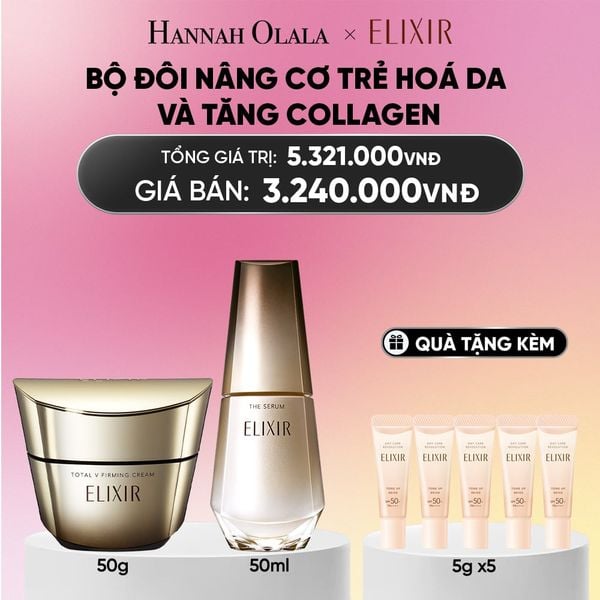  COMBO SERUM KÍCH HOẠT TRẺ HÓA LÀN DA EIS THE SERUM AA 50ML & KEM DƯỠNG CẢI THIỆN CHẢY XỆ NGĂN NGỪA LÃO HÓA ELIXIR TOTAL V FIRMING CREAM 50G - DEAL 13_ A1637 