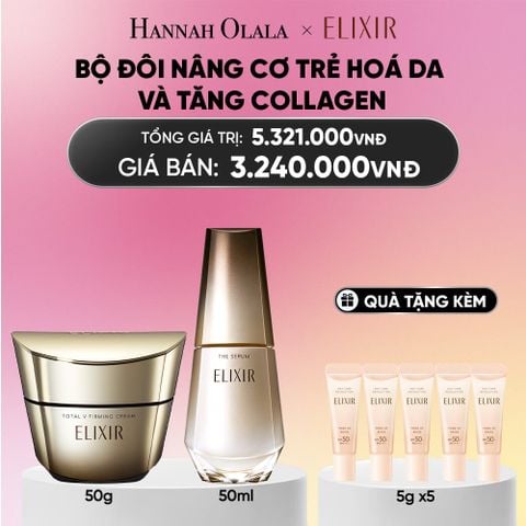  COMBO SERUM KÍCH HOẠT TRẺ HÓA LÀN DA EIS THE SERUM AA 50ML & KEM DƯỠNG CẢI THIỆN CHẢY XỆ NGĂN NGỪA LÃO HÓA ELIXIR TOTAL V FIRMING CREAM 50G - DEAL 13_A1637 