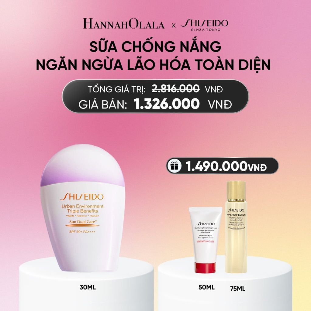  SỮA CHỐNG NẮNG DƯỠNG DA SHISEIDO GSC URBAN ENVIRONMENT TRIPLE BEAUTY SUNCARE EMULSION SPF50+ PA++++ 30ML - DEAL 13_A547 