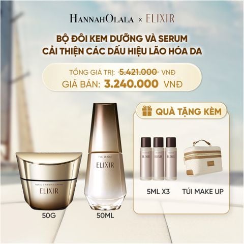  COMBO SERUM KÍCH HOẠT TRẺ HÓA LÀN DA EIS THE SERUM AA 50ML & KEM DƯỠNG CẢI THIỆN CHẢY XỆ NGĂN NGỪA LÃO HÓA ELIXIR TOTAL V FIRMING CREAM 50G - DEAL 13 