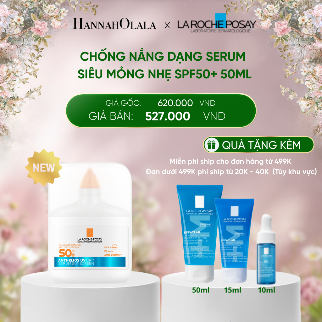  DEAL 13: [MỚI] CHỐNG NẮNG DẠNG SERUM SIÊU MỎNG NHẸ KIỀM DẦU 16H CẤP ẨM 24H CHỐNG BỤI MỊN ANTHELIOS UVAIR SPF50+ 50ML 