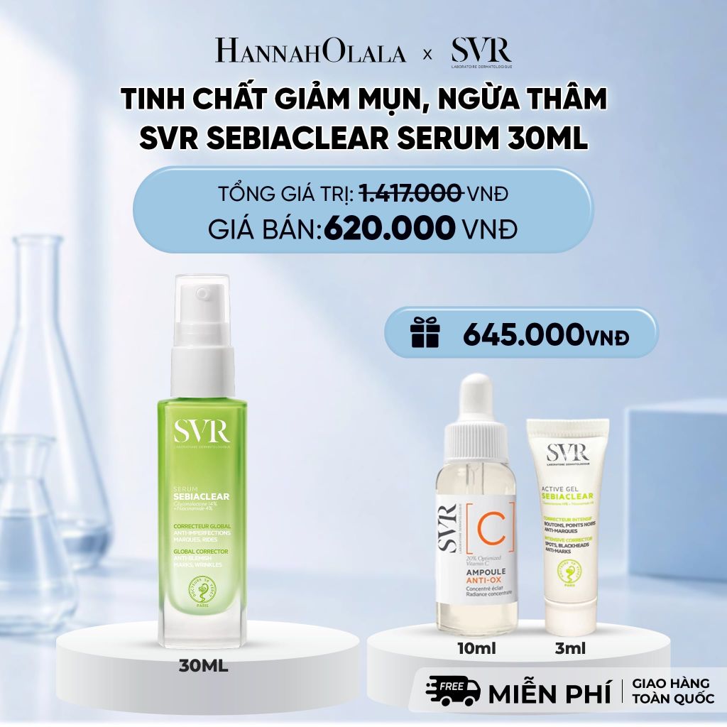  TINH CHẤT GIẢM MỤN, NGỪA THÂM VÀ MỊN DA 4 TRONG 1 SVR SEBIACLEAR SERUM 30ML - DEAL 13 