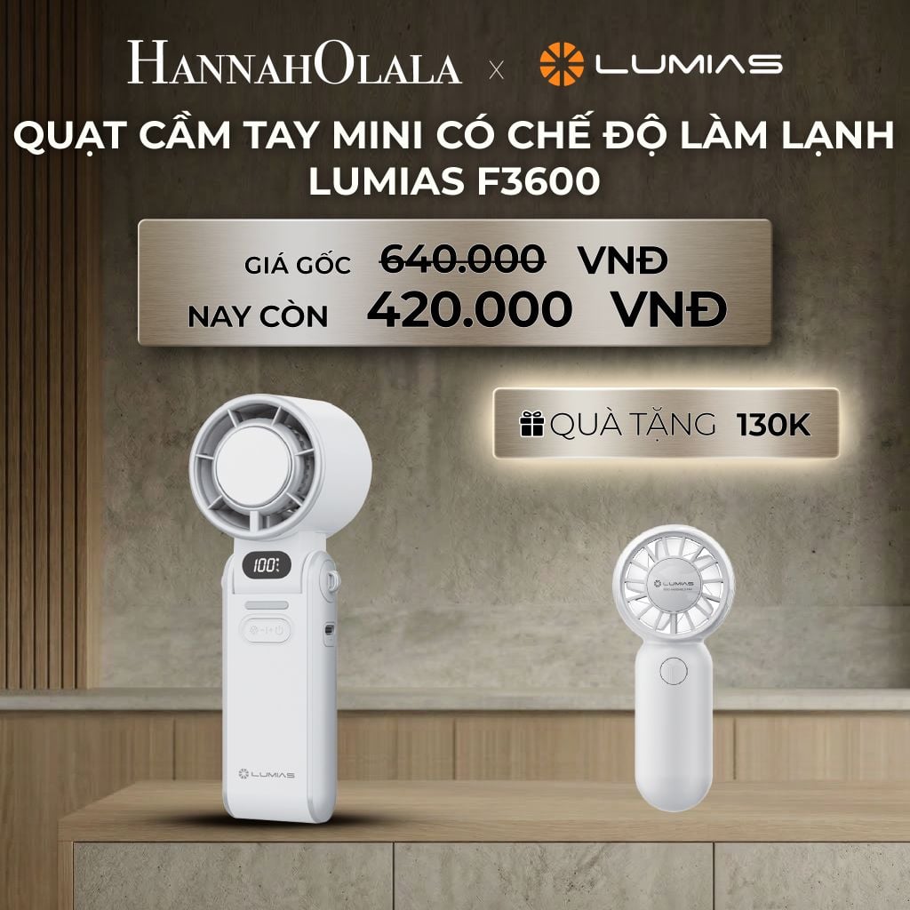  DEAL 14: QUẠT CẦM TAY MINI CÓ CHẾ ĐỘ LÀM LẠNH LUMIAS F3600 