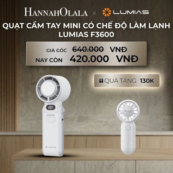  B116_DEAL 14: QUẠT CẦM TAY MINI CÓ CHẾ ĐỘ LÀM LẠNH LUMIAS F3600 