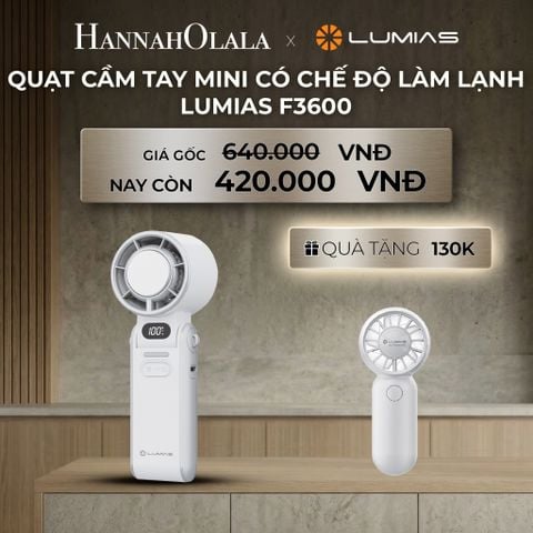  DEAL 14: QUẠT CẦM TAY MINI CÓ CHẾ ĐỘ LÀM LẠNH LUMIAS F3600 