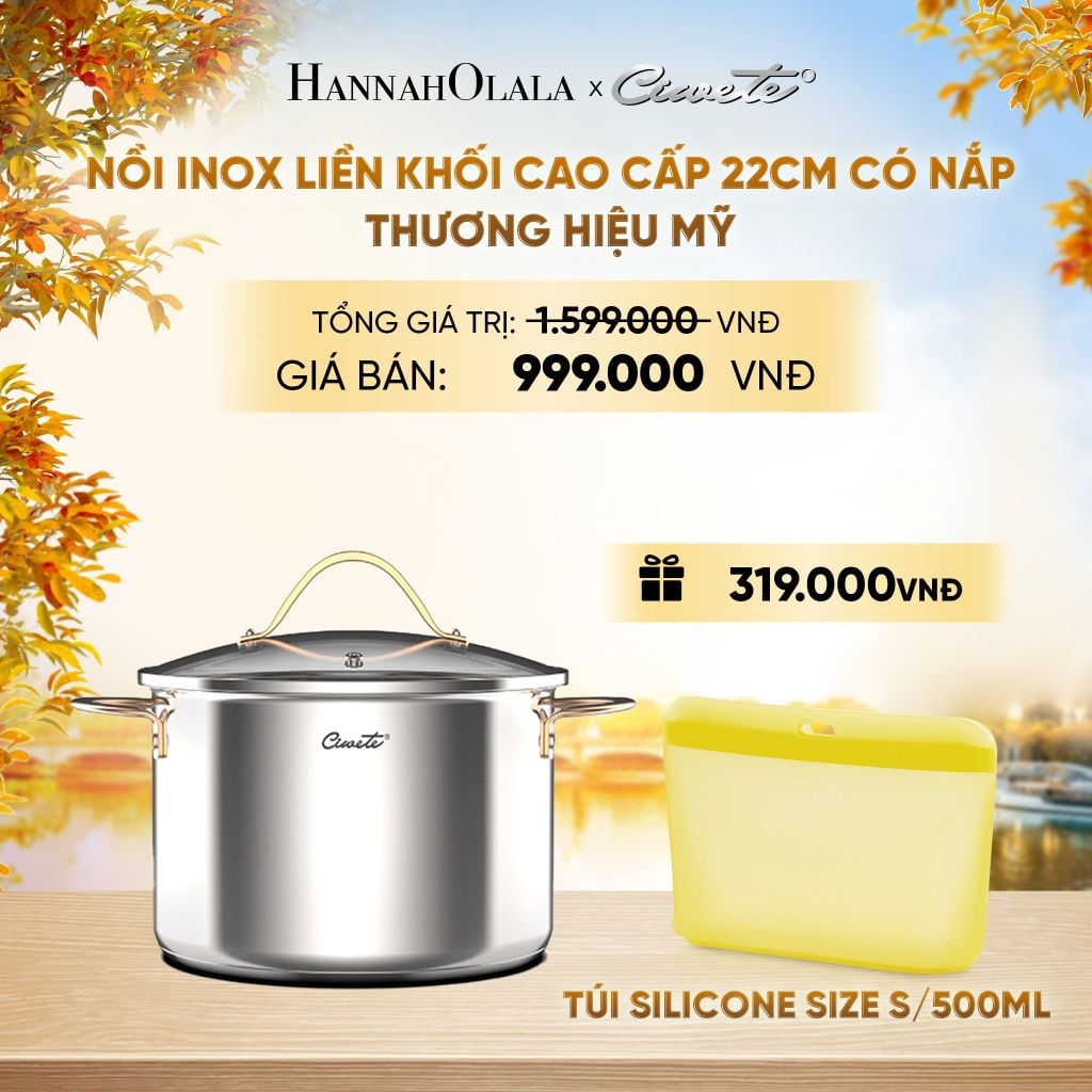  NỒI INOX LIỀN KHỐI CAO CẤP CIWETE ROYAL KNIGHT - DEAL 14 - E1595 