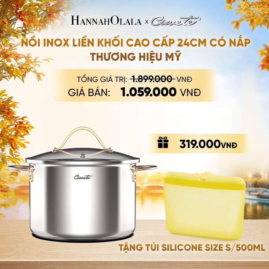  NỒI INOX LIỀN KHỐI CAO CẤP CIWETE ROYAL KNIGHT - DEAL 14 - E1595 