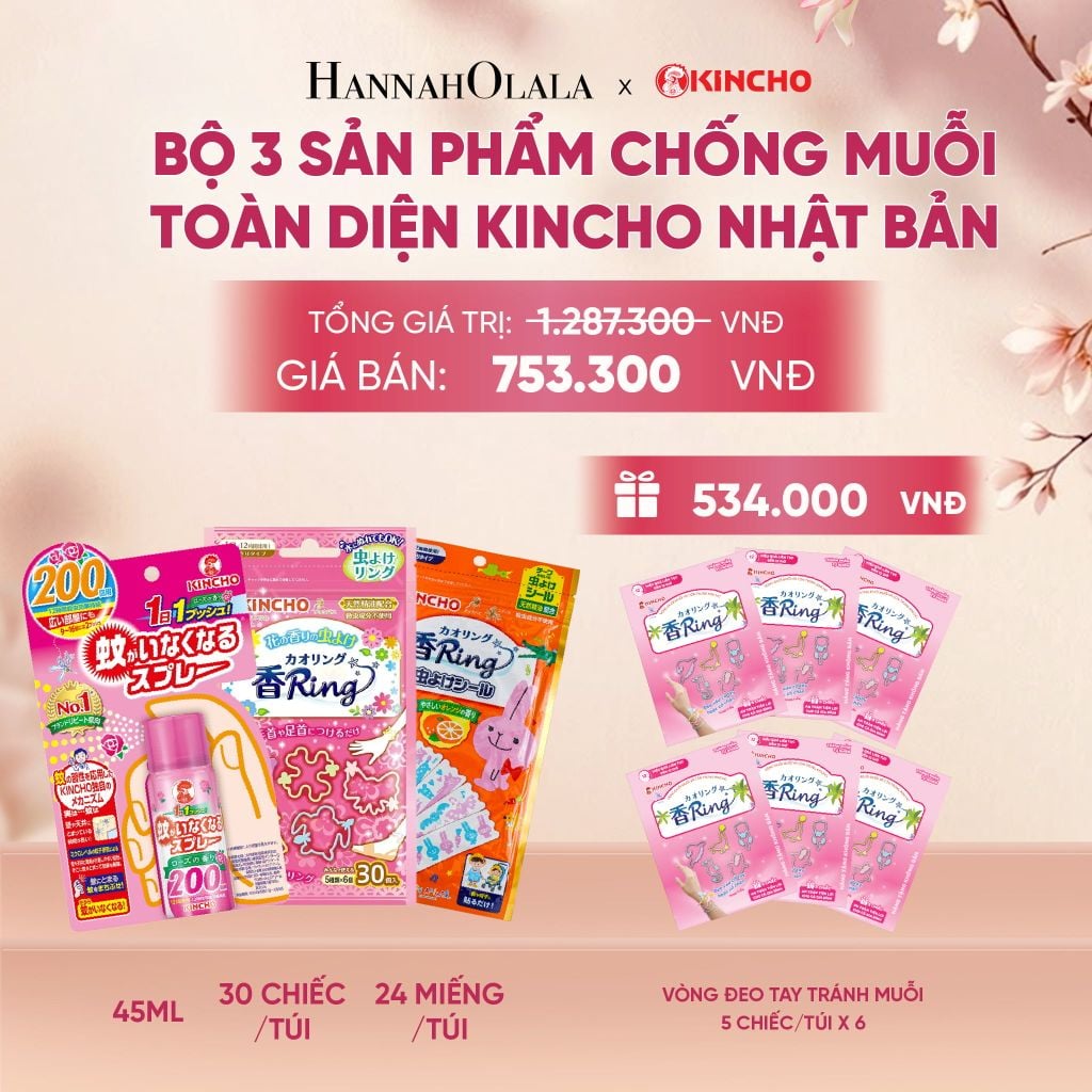  BỘ 3 SẢN PHẨM CHỐNG MUỖI TOÀN DIỆN KINCHO NHẬT BẢN - A609 