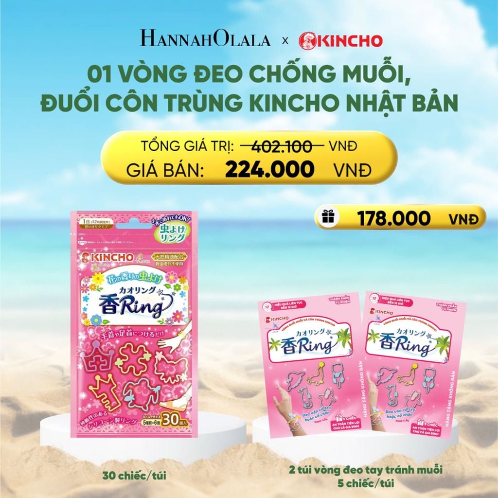  DEAL 15: VÒNG ĐEO CHỐNG MUỖI, ĐUỔI CÔN TRÙNG KINCHO NHẬT BẢN 