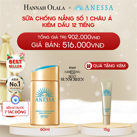  DEAL 14: SỮA CHỐNG NẮNG DƯỠNG DA KIỀM DẦU BẢO VỆ HOÀN HẢO ANESSA GOLD MILK SPF50+ PA++++ 60ML 