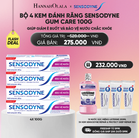  BỘ 4 KEM ĐÁNH RĂNG SENSODYNE GUM CARE 100G GIÚP GIẢM Ê BUỐT VÀ BẢO VỆ NƯỚU CHẮC KHỎE - FLASH DEAL_A568 
