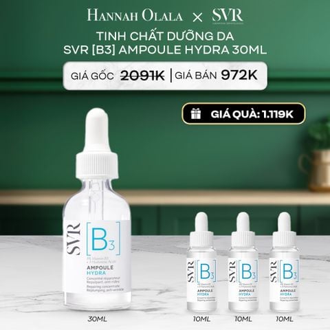  A95_DEAL 14: TINH CHẤT DƯỠNG DA, NGĂN NGỪA NẾP NHĂN, PHỤC HỒI DA VÀ DƯỠNG ẨM CHO DA SVR [B3] AMPOULE HYDRA 30ML 