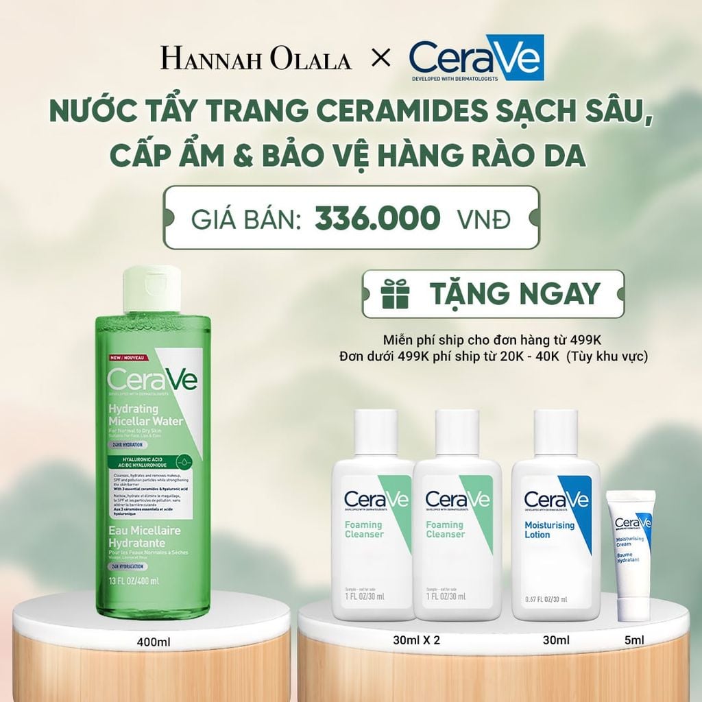  [NEW] NƯỚC TẨY TRANG CERAMIDES SẠCH SÂU, CẤP ẨM & BẢO VỆ HÀNG RÀO DA 400ML CERAVE HYDRATING MICELLAR WATER - A1130 