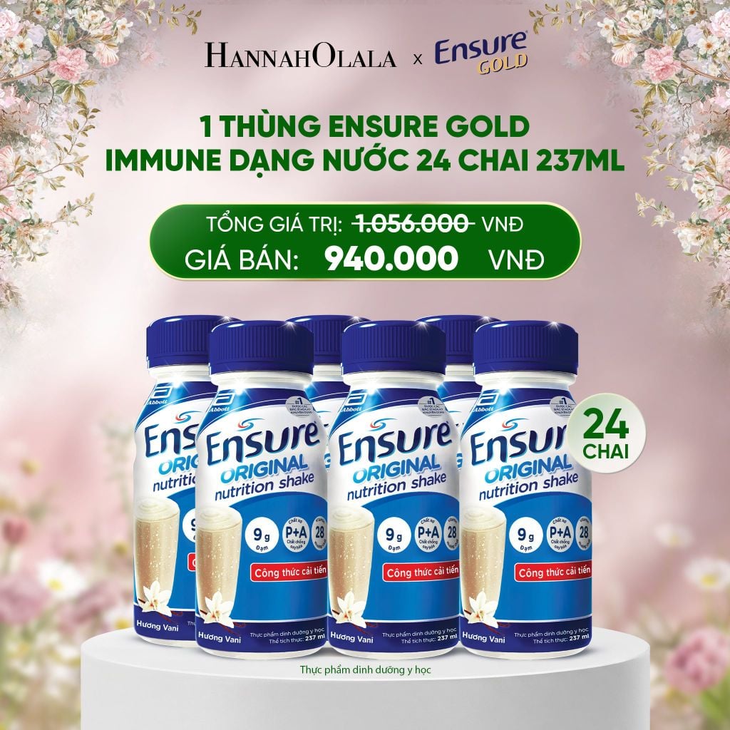  DEAL 11: 1 THÙNG ENSURE GOLD IMMUNE DẠNG NƯỚC 24 CHAI 237ML 