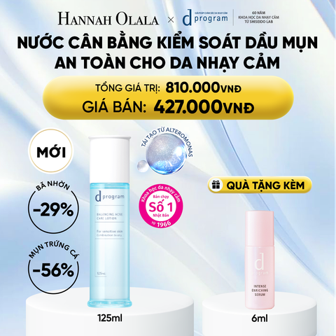  [MỚI] NƯỚC DƯỠNG ẨM KIỀM DẦU NGỪA MỤN CHO DA NHẠY CẢM DPROGRAM BALANCING ACNE CARE LOTION 125ML - DEAL 14 