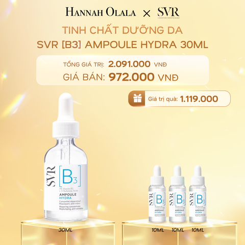 K14_DEAL 14: TINH CHẤT DƯỠNG DA, NGĂN NGỪA NẾP NHĂN, PHỤC HỒI DA VÀ DƯỠNG ẨM CHO DA SVR [B3] AMPOULE HYDRA 30ML 