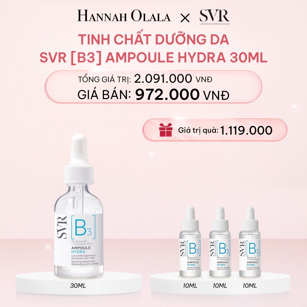 E895_DEAL 14: TINH CHẤT DƯỠNG DA, NGĂN NGỪA NẾP NHĂN, PHỤC HỒI DA VÀ DƯỠNG ẨM CHO DA SVR [B3] AMPOULE HYDRA 30ML 