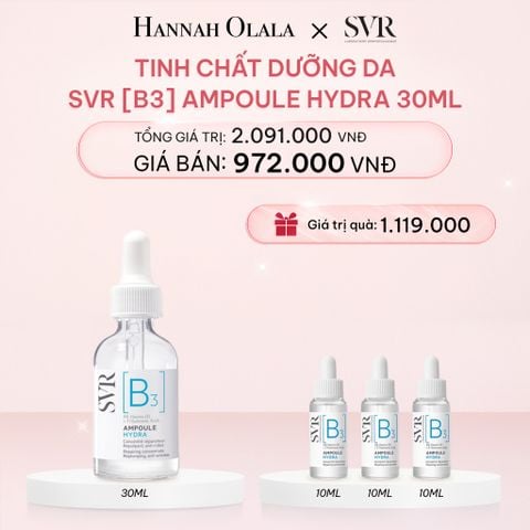  E895_DEAL 14: TINH CHẤT DƯỠNG DA, NGĂN NGỪA NẾP NHĂN, PHỤC HỒI DA VÀ DƯỠNG ẨM CHO DA SVR [B3] AMPOULE HYDRA 30ML 