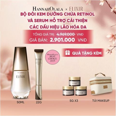  COMBO SERUM KÍCH HOẠT TRẺ HÓA LÀN DA EIS THE SERUM AA 50ML & KEM DƯỠNG DA CẢI THIỆN 11 LOẠI NẾP NHĂN SÂU ELIXIR RETINOL POWER WRINKLE SMOOTHING CREAM 22G (PHIÊN BẢN CẢI TIẾN MỚI) - DEAL 14 - A2231 
