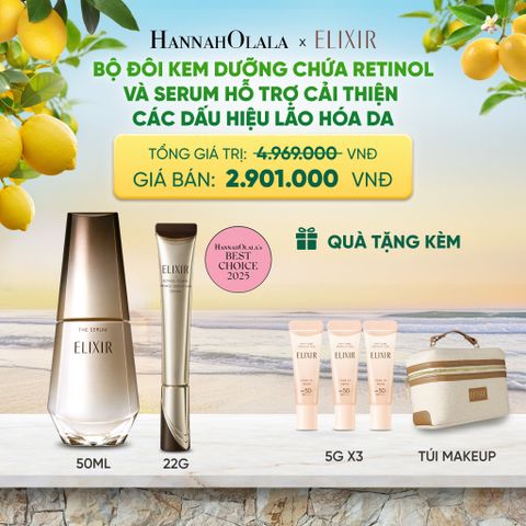  COMBO SERUM KÍCH HOẠT TRẺ HÓA LÀN DA EIS THE SERUM AA 50ML & KEM DƯỠNG DA CẢI THIỆN 11 LOẠI NẾP NHĂN SÂU ELIXIR RETINOL POWER WRINKLE SMOOTHING CREAM 22G ( PHIÊN BẢN CẢI TIẾN MỚI) - DEAL 14 - A1827 