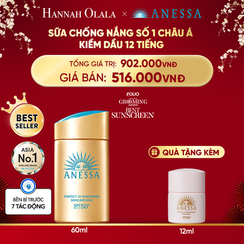  DEAL 14: SỮA CHỐNG NẮNG DƯỠNG DA KIỀM DẦU BẢO VỆ HOÀN HẢO ANESSA GOLD MILK SPF50+ PA++++ 60ML 