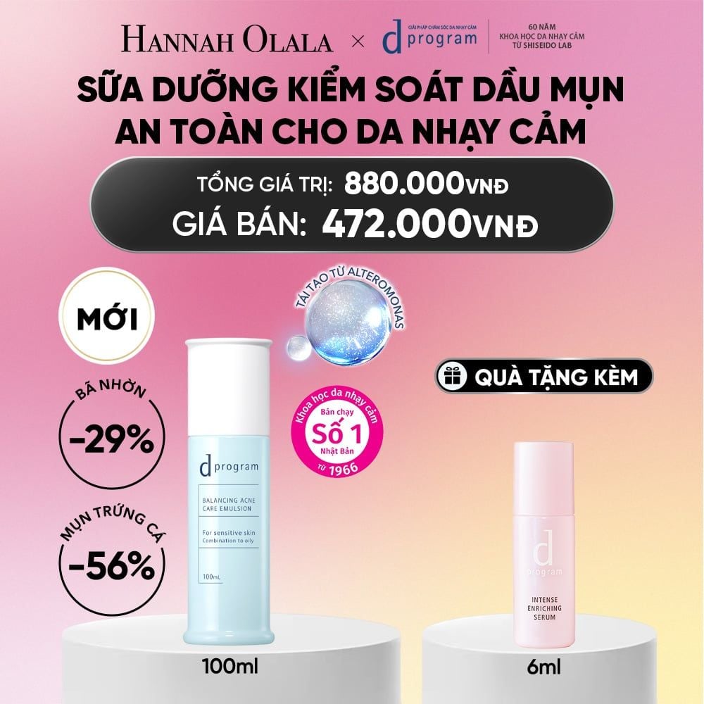  SỮA DƯỠNG ẨM KIỀM DẦU NGỪA MỤN DPROGRAM BALANCING ACNE CARE EMULSION 100ML - DEAL 14_A1742 