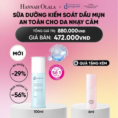  SỮA DƯỠNG ẨM KIỀM DẦU NGỪA MỤN DPROGRAM BALANCING ACNE CARE EMULSION 100ML - DEAL 14_A1742 