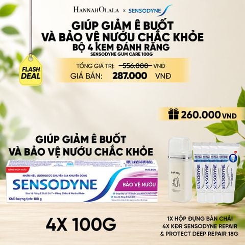  [FLASH DEAL] BỘ 4 KEM ĐÁNH RĂNG SENSODYNE GUM CARE 100G GIÚP GIẢM Ê BUỐT VÀ BẢO VỆ NƯỚU CHẮC KHỎE 